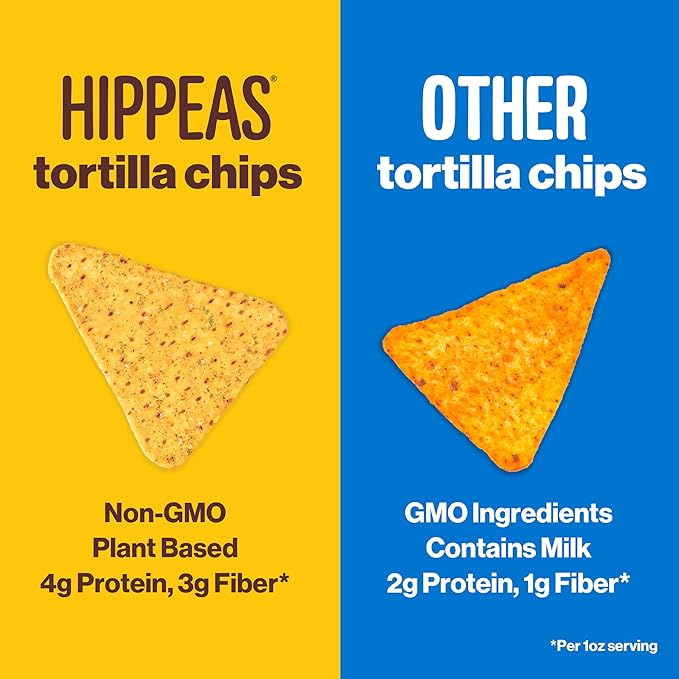 HIPPEAS Chickpea Tortilla Chips, Rockin??Ranch, 1 Ounce (Pack of 18), 3g Protein, 3g Fiber, Vegan, Gluten-Free, Crunchy, Plant Protein Snacks