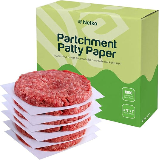 Patty Paper - Hamburger press Patty Paper Sheets 4.75x5" - 1000 Non stick Wax Burger Patty paper