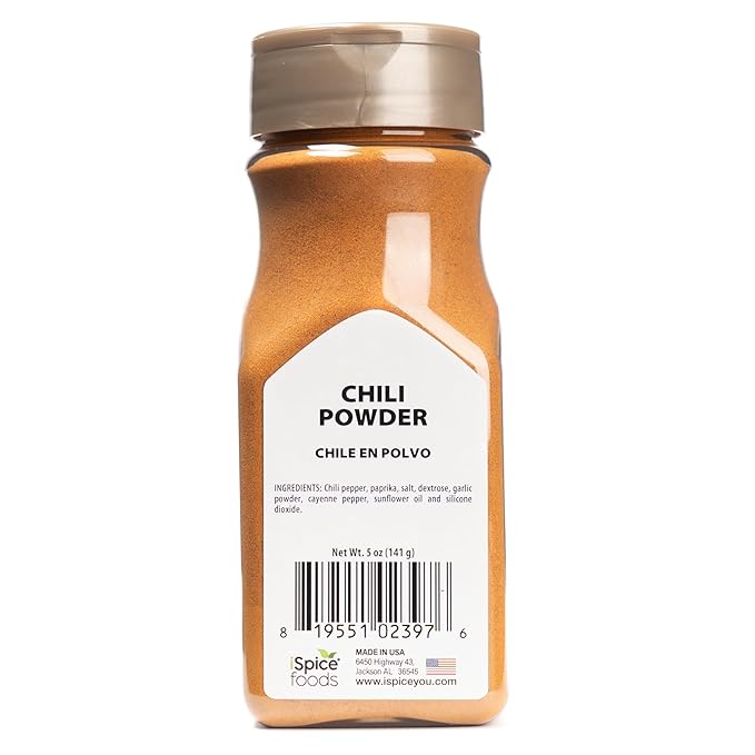 iSpice PREMIUM CHILI POWDER| Pure and Fresh |Essential Kitchen Spice| 5oz (141g)