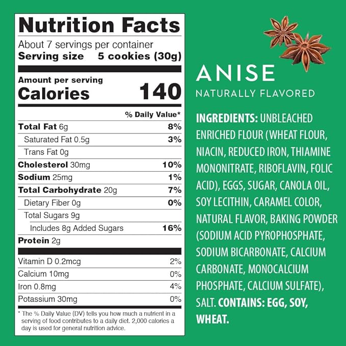 Reko Pizzelle Authentic Italian Style Waffle Cookie, Anise, 7 Ounce (Pack of 1)