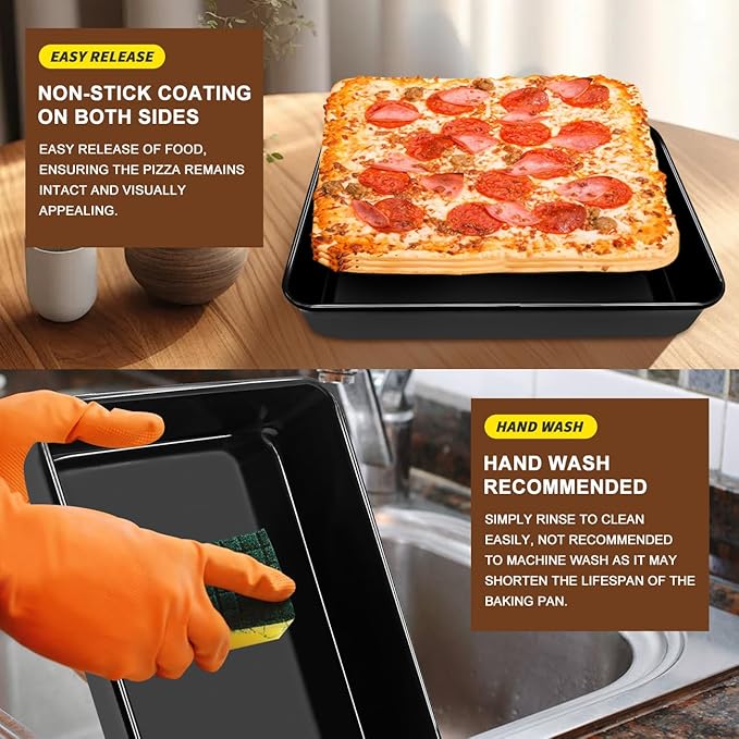 Baking Pan Non-Stick Lasagna Pan Baking Dishes Rectangle Cake Pans for Baking, Roasting