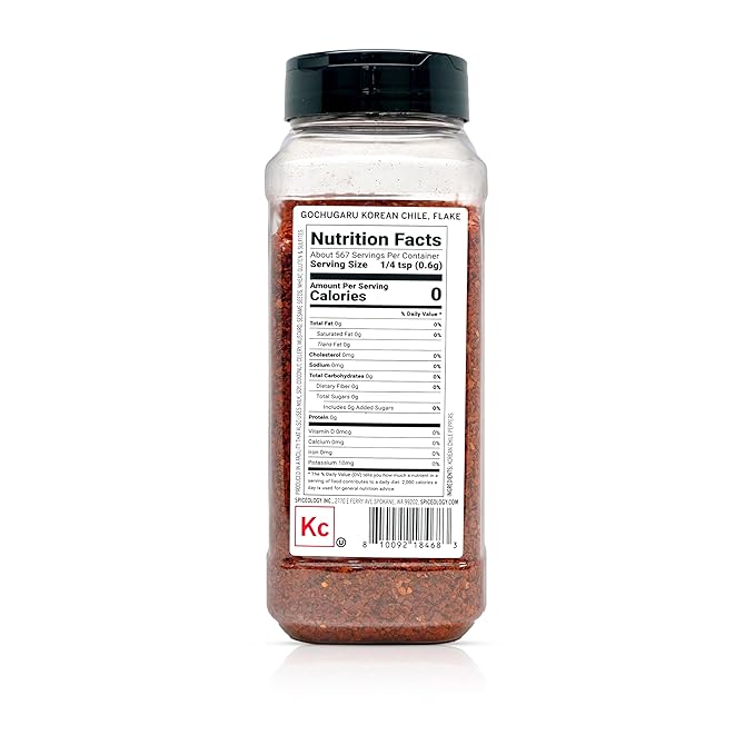 Spiceology ??Gochugaru Korean Chile Flake ??Mild, Fruity & Smoky Red Chili Flakes for Kimchi, Korean BBQ, Soups & Stir-Frys ??Fresh-Ground, Chef-Quality ??12 oz