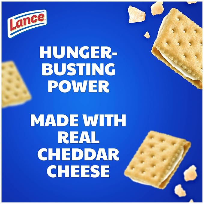 Lance Sandwich Crackers, Captain's Wafers White Cheddar, 10 Individual Packs, 6 Sandwiches Each