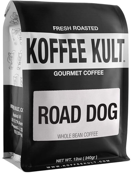 Koffee Kult Road Dog Dark Roast Coffee Beans (whole bean, 12oz)