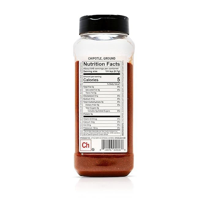 Spiceology - Chipotle Powder - Dried Chipotle Chili Powder - Chili Peppers - Spices and Seasonings - 16 oz