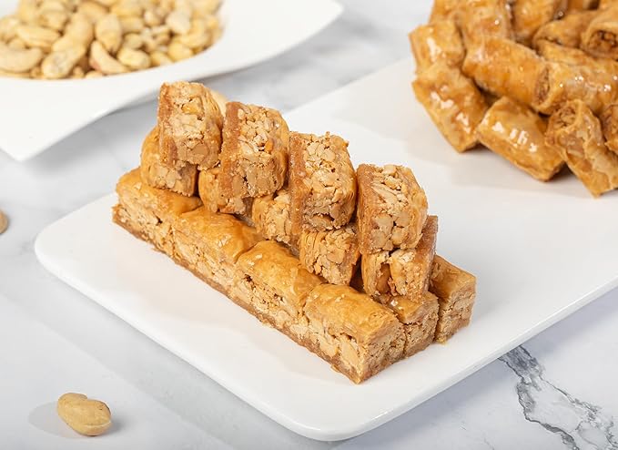 Snacklava Cashew Baklava Bites - 6 Pack (3 Pieces per Pack) - No Artificial Ingredients, Colors or Preservatives