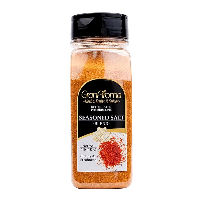 GranAroma Seasoned Salt, Savory Blend, Seasoning for Grilled Meats, Roasted Vegetables, and Soups (16 Ounce)