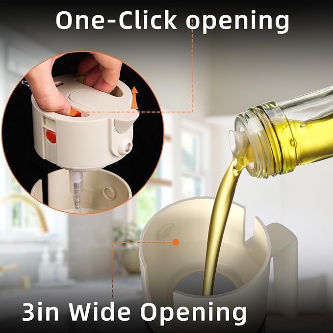 Oil Sprayer for Cooking, 2025 Large Advanced Olive Oil Dispenser Bottle,500ml/17oz Glass Olive Oil Sprayer,2 in 1 Even Spray with Portion Control for Kitchen, Air Fryer, Salad, BBQ - White