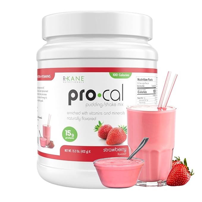 Pro-Cal Strawberry Meal Replacement Powder, 16.4 oz ??High Protein, Low Calorie Shake & Pudding Mix ??16 Servings, Delicious & Easy to Prepare ??Supports Healthy Weight Management (15.2oz, Strawberry)