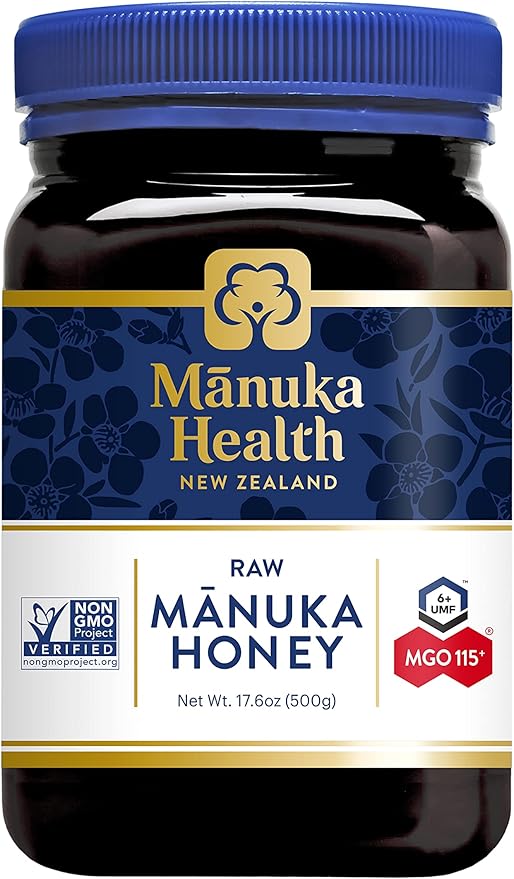 Manuka Health UMF 6+/MGO 115+ Manuka Honey (500g/17.6oz), Superfood, Authentic Raw Honey from New Zealand
