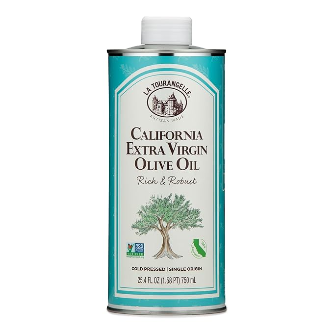La Tourangelle California Extra Virgin Olive Oil, Cold-Pressed High Antioxidant Olives Single Origin from California, 25.4 Fl Oz
