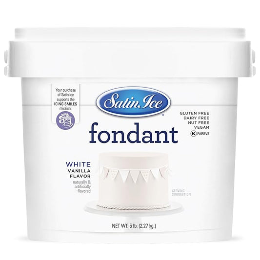 Satin Ice White Fondant, Vanilla, 5 Pounds