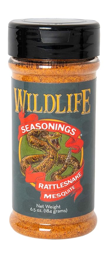 Wildlife Seasonings Rattlesnake Mesquite - Smoky and Bold Grill Seasoning for Steak, Pork, and Chicken, Perfect Dry Rub with Mesquite Flavor for Grilling or Sautéing
