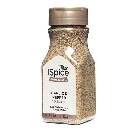 iSpice Garlic Pepper Spices and Seasonings for Cooking, 100% Natural World Flavour Premium Spices(198G - Pack of 1).
