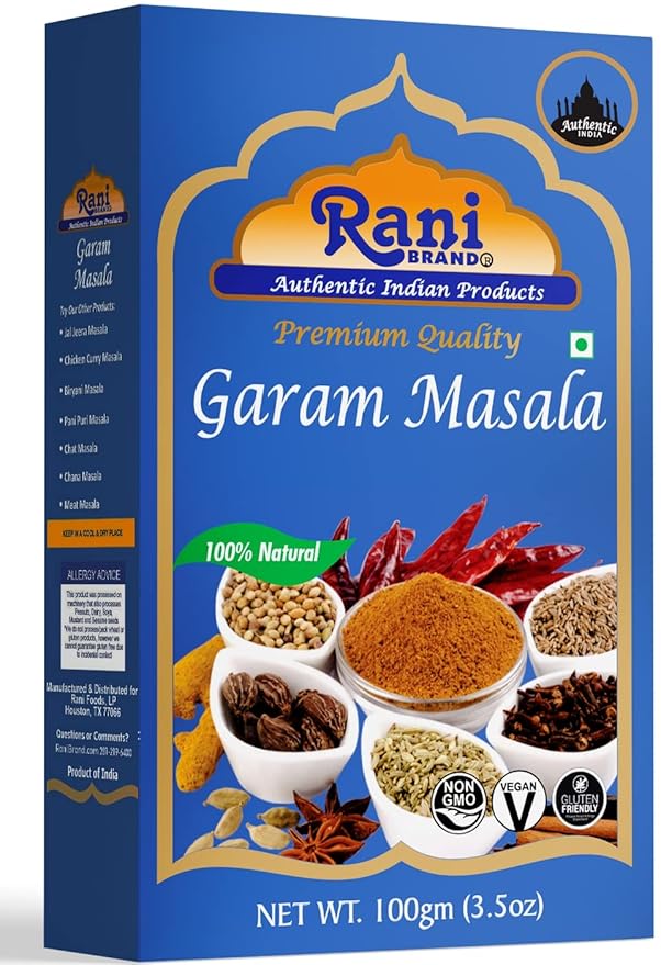 Rani Garam Masala Indian 11-Spice Blend 3.5oz (100g) Box Spice ~ All Natural, Salt-Free | Vegan | No Colors | Gluten Friendly | NON-GMO | Indian Origin