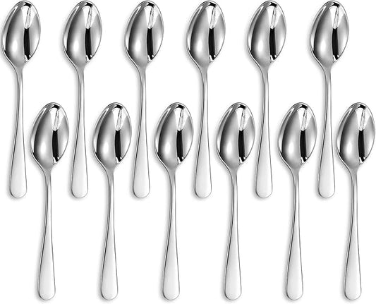 KEAWELL Premium Louise Demitasse Espresso Spoons, 18/10 Stainless Steel, 4.7-Inch Small Size, Dishwasher Safe (4.7 inches, 12)