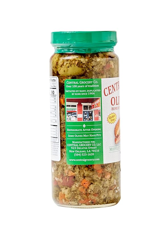 Central Grocery Olive Salad - 16 oz (Pack of 1) Perfect for Muffulettas, Sandwiches, Pizza Toppings, Pastas, Hot Dog Topper, Salads and More
