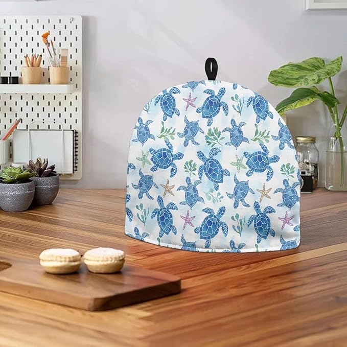 Sea Turtle Starfish Tea Cosy Teapot Cover Tea Pot Decor Covers Insulated Kettle Cover Kitchen Breakfast Warmer for Home Office for Women Mom Tea Lover