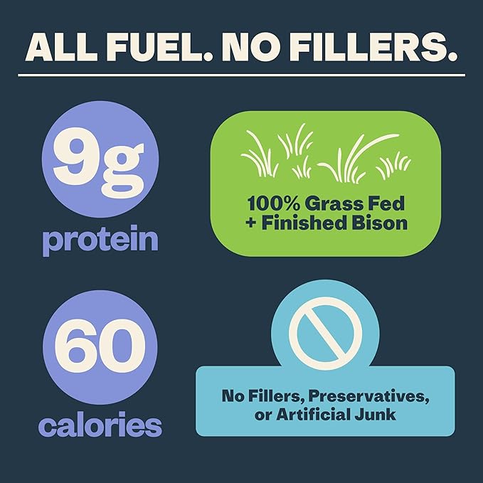 Patagonia Provisions Bison Sticks - Ranch | 100% Grass-Fed, 8g of Protein, 60 Calories | No Artificial Ingredients, Added Flavors, Fillers, or Nitrates | Pack of 12, 1 oz Each