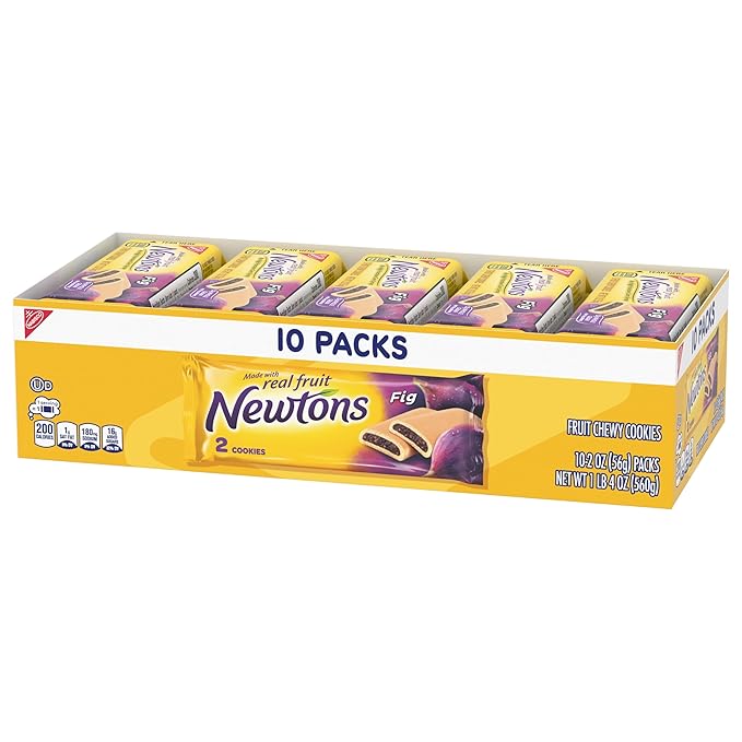 Newtons Fig Bars, Soft Fruit Chewy Cookies, 40 Snack Packs (2 Cookies Per Pack, 4 Boxes)
