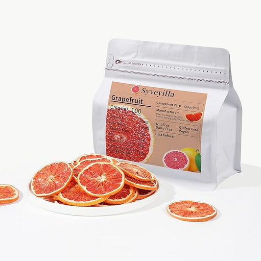 Dried Grapefruit Slices, Dehydrated Grapefruit Slices for Cocktails Decoration/Fruit Tea/Baking/Garland/Crafts,100% Natural No Additives No Sugar Added (3OZ/85g)