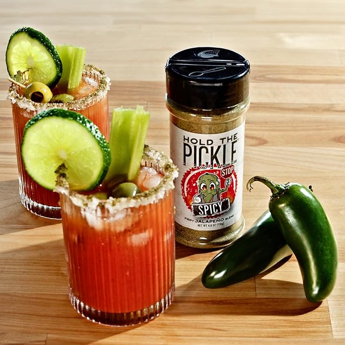 Hold The Pickle Spicy Dill Pickle Seasoning - Great for Popcorn, Organic Seasoning for Cooking, Spicy Dill Pickles Spice - Vegan, Non-GMO, Gluten Free, Kosher Certified, 4.8 Oz Shaker