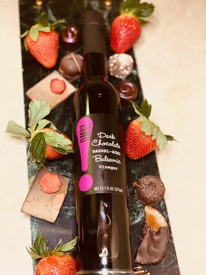 OMG! Oils: Balsamic Vinegar | Perfect for Dipping, Marinades, Glazing and Topping! (Dark Chocolate Balsamic Vinegar, 375ml/12.7oz)??,<div>