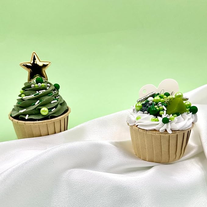 Sprinkles for Cake Decorating, Green and White Pearl Silver Jimmies St. Patrick?셲 Day Sprinkles Mix for Baking Cookies Cupcake Ice Cream