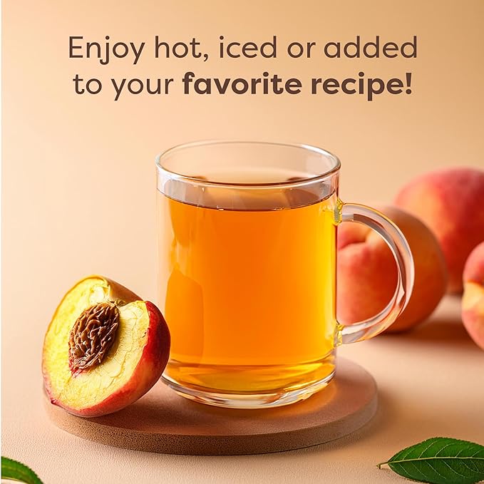 Waka Instant Green Tea Mix, Peach Flavored - 100% Tea Leaves, No Additives, Unsweetened Sample/Travel Size Tea Powder - Easy Quick Hot and Iced Teas, Up to 20 Cups or 5 Quarts (.45oz)