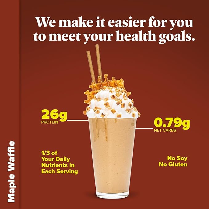 Keto Chow Maple Waffle | Keto Meal Replacement Shake Powder | Nutritionally Complete Keto Food | Low Carb Keto Meals | Delicious Easy Meal Substitute Drink | Protein Rich You Choose The Fat | Single Meal Sample