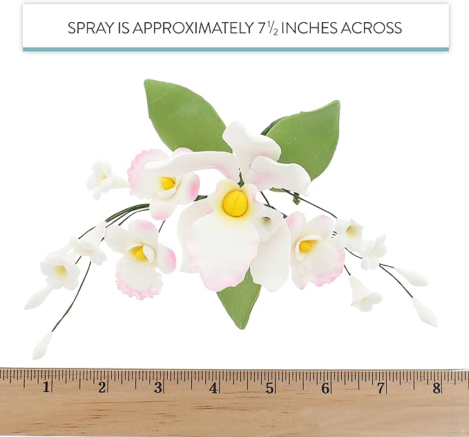 Global Sugar Art Cymbidium Orchid Spray Sugar Cake Flower, Pink, 1 Count by Chef Alan Tetreault