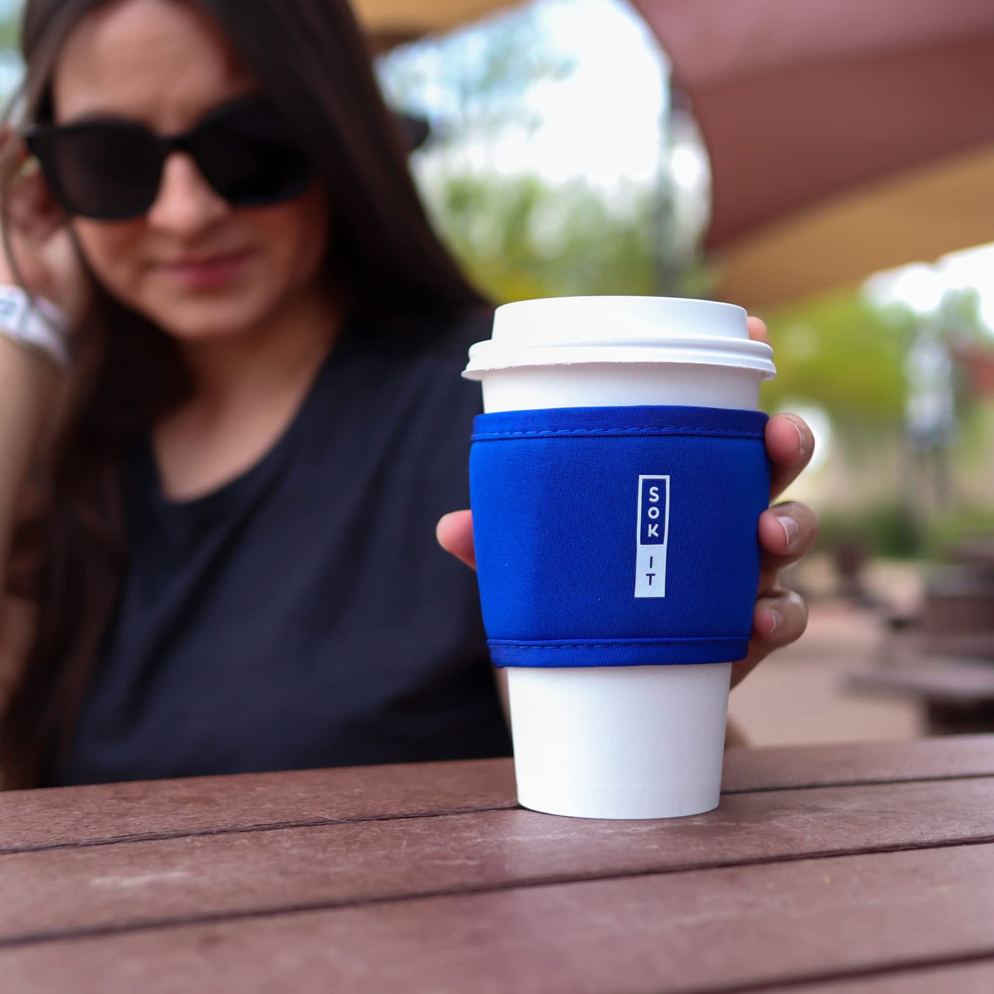 Sok It HotSok Coffee & Tea Reusable Insulated Neoprene Cup Sleeve (Blue Ridge, One Size Coffee