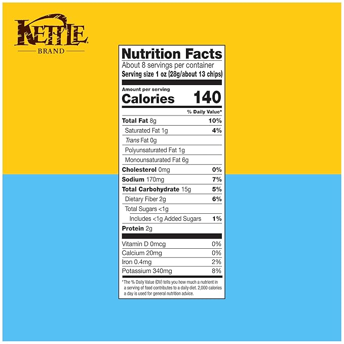 Kettle Brand Potato Chips, Farmstand Ranch Kettle Chips, 7.5 Oz (Pack of 12)