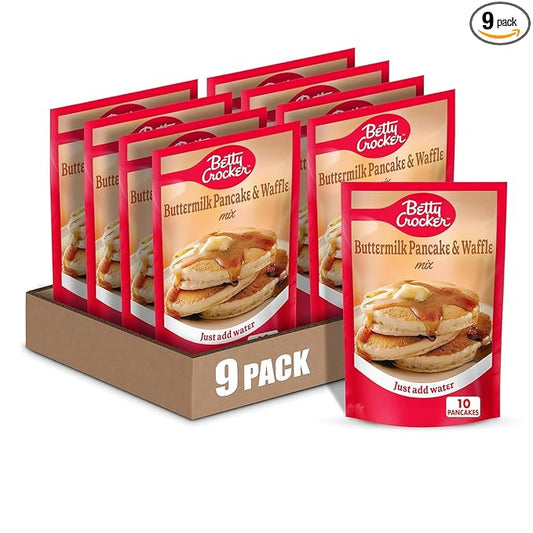 Betty Crocker Buttermilk Pancake and Waffle Mix, 6.75 oz. (Pack of 9)