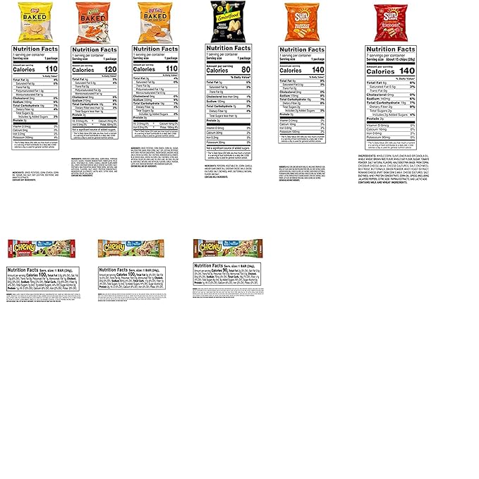 Frito Lay Snack Time Favorites with Baked, Smartfood, Sunchips and Quaker Chewy Granola Bars Variety Pack, (Pack of 40)