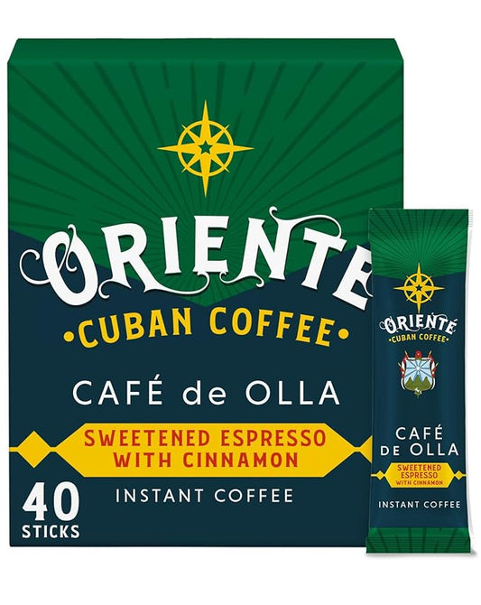 Oriente Dark Roast Instant Coffee, 40 ct, Sweetened Espresso ??100% Arabica Coffee, Instant Hot or Iced Coffee - Just add water