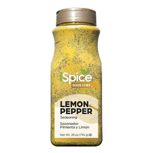iSpice | Lemon Pepper Seasoning | 28 oz | Bulk Size | Mixed Spices & Seasonings | Kosher
