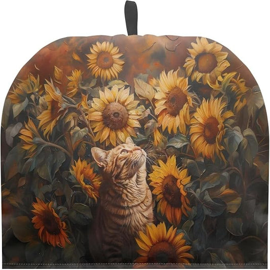 3D Cat Sunflower Tea Cosy Cover Insulated Teapot Cover for Home Kitchen Decoration Warm Keep Tea Kettle Cozy