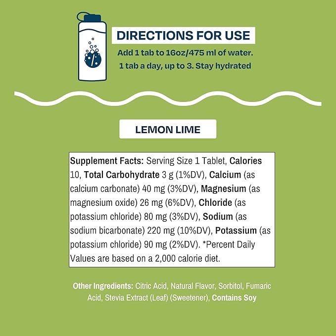 Drinklits Lemon-Lime Daily Electrolyte Hydration Tablets (4) Tube Bundle | Natural Sports Drink ??0g Sugar ??Excellent Flavor | 40 Servings - 10 Tablets Per Tube