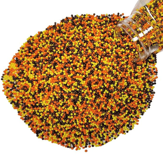 Homankit Autumn Sprinkles Fall Nonpareils Sprinkles Edible Cookie Decorations Mini Pearls for Decorating Cake, Baking, Cupcake Toppers, Ice Cream, Donuts 3.88 Ounce