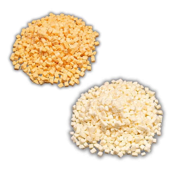 Bearded Butchers High-Temp Cheddar & Swiss Cheese, Pack of 2 (2.5 lb Bags Each) ??5 lbs Total, Shelf-Stable 1/4-Inch Cubes for Up to 25 lbs of Meat Per Bag, 400째F High-Temperature Cheese ??Great for Homemade Sausages, Brats, Burgers, and More