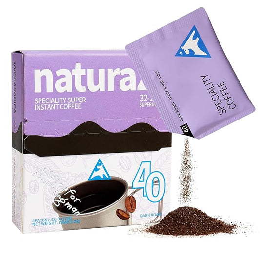 naturaze Organic Instant Coffee - Single Serve 5 Pack - Freeze Dried Coffee - Arabica Coffee - Dark Roast,Grape Hazelnut Flavor