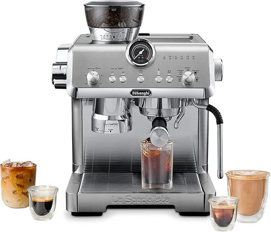 De'Longhi La Specialista Opera Espresso Machine ??Cold Brew & Espresso Maker with Smart Tamping, Burr Grinder, Milk Steam Wand/Frother & 19-Bar Pressure ??For Lattes & Cappuccinos