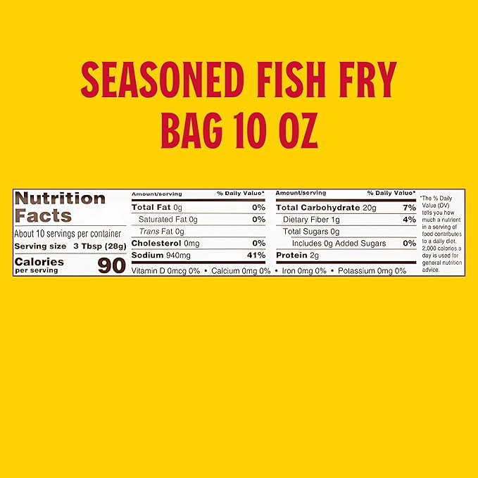 Louisiana Fish Fry Seasoned Fish Fry Seafood Breading Mix 10 oz. (Pack of 1) - Season and Cook All Your Fish, Shrimp, Oysters, Vegetables, and More to Crispy Perfection (Exclusive Amazon Recipe Card Included)
