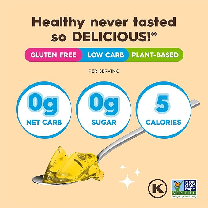 Simply Desserts Sugar-Free Peach Jel, 6-Pack ??Vegan Dessert, Keto Snacks, Diabetic Friendly & Kosher, 1.7 Oz Ea