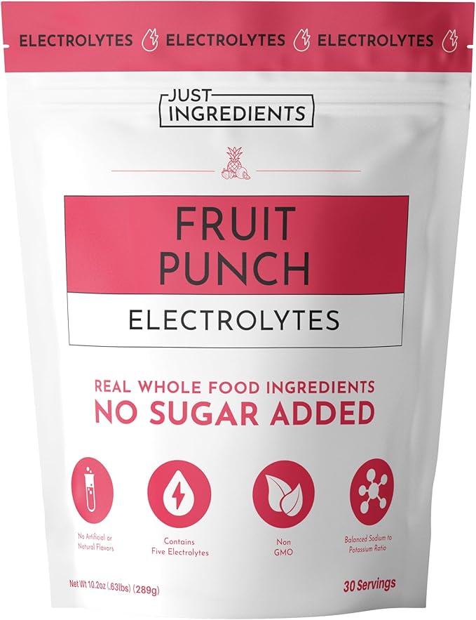 Fruit Punch Electrolytes ??30?‘Serving Hydration Drink Mix with Coconut Water, Sea Salt, and Trace Minerals ??Supports Hydration, Recovery, and Electrolyte Balance*