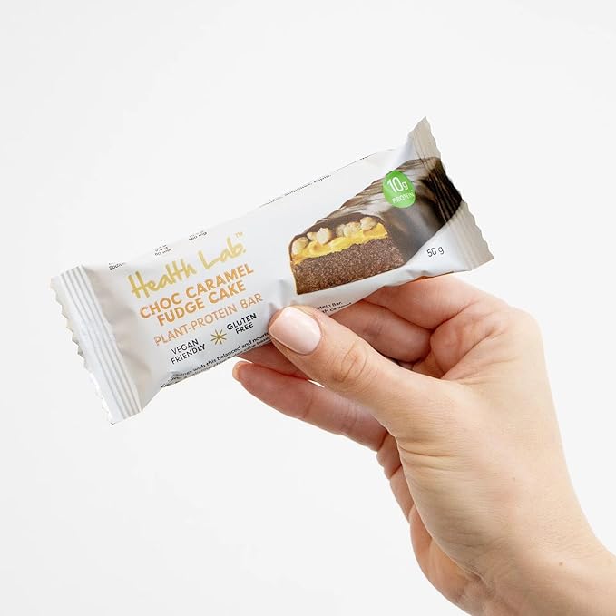 Health Lab - Gluten Free Protein Bars - Choc Caramel Fudge Cake 750 gm - (Pack of 15)