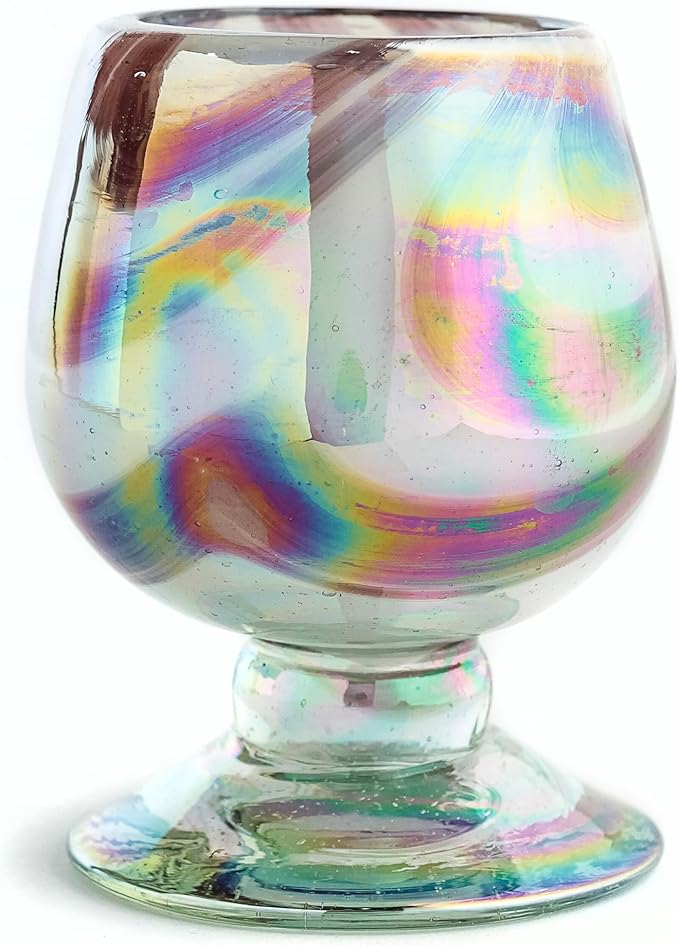 Authentic Mexican Tequila Hand Blown Shot Glasses - Set of 4-2 oz - Mini Glass Snifters - Heavy Base - Cognac (Mystic Orchid)