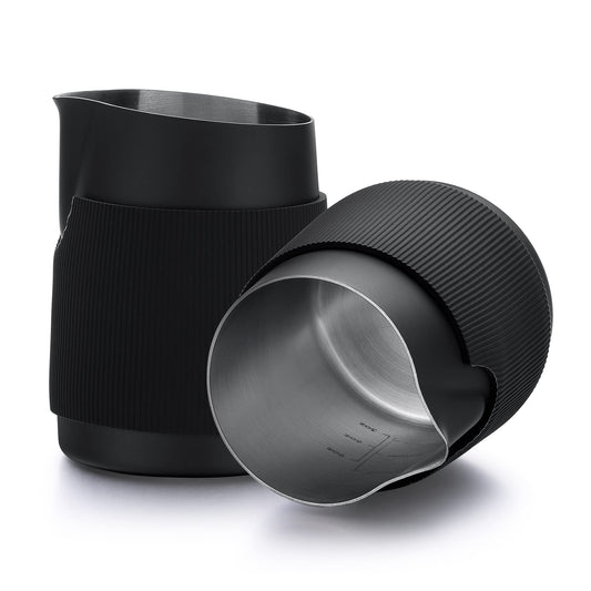 Normcore Handleless Milk Pitcher - Espresso Steaming Pitcher with Round Spout - 18/8 Stainless
