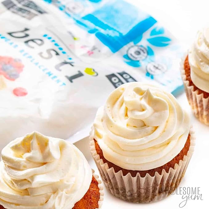 Wholesome Yum Besti Natural Powdered Sugar Substitute - Keto Confectioners Monk Fruit Sweetener Blend With Allulose (No Erythritol) - Non GMO, Zero Carb, Zero Calorie, No Aftertaste (12 oz, 2 Pack)